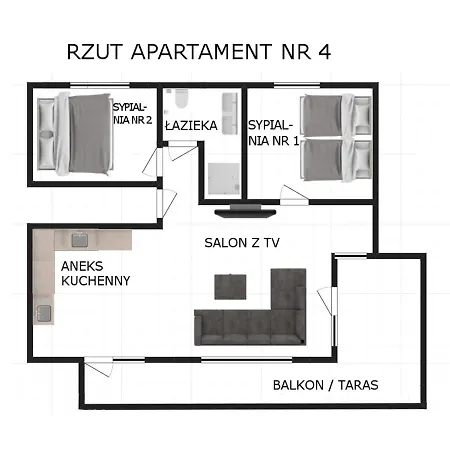 Nr 4 U Miska Z Dwoma Sypialniami Apartment Zakopane